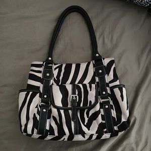 zebra print shoulder bag
